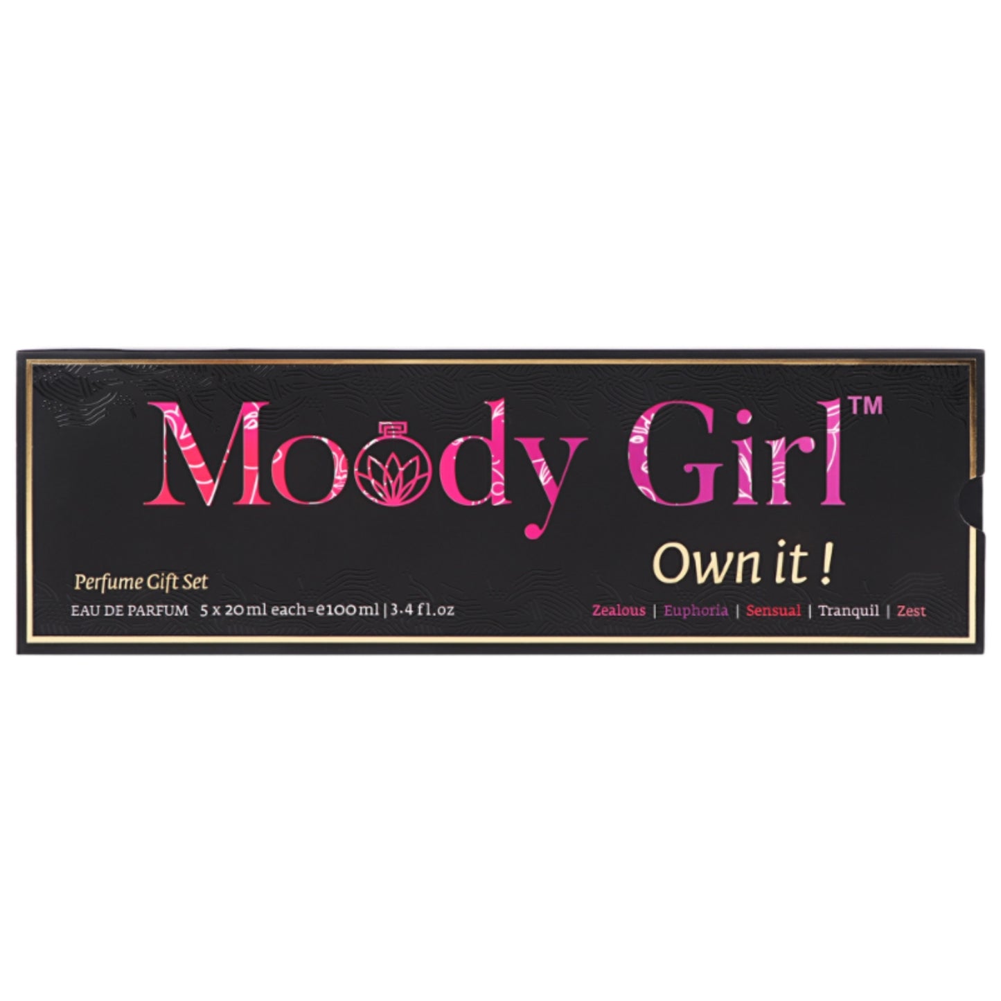 Moody Girl perfume gift set packaging on a white background