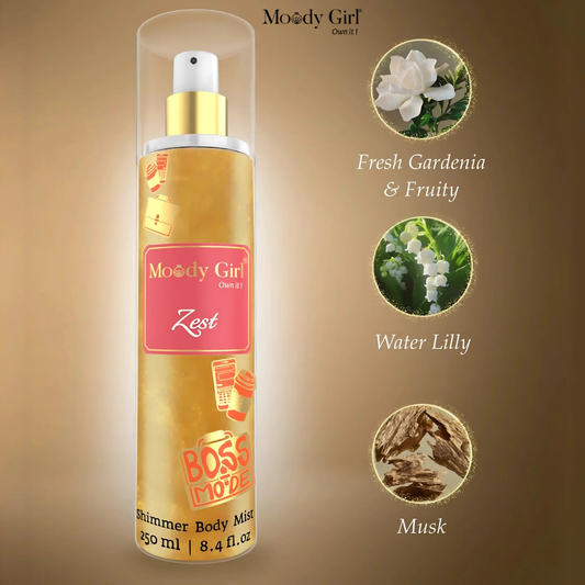 Zest - Fresh Gardenia, Lily & Musky Shimmer Body Mist – 250ml