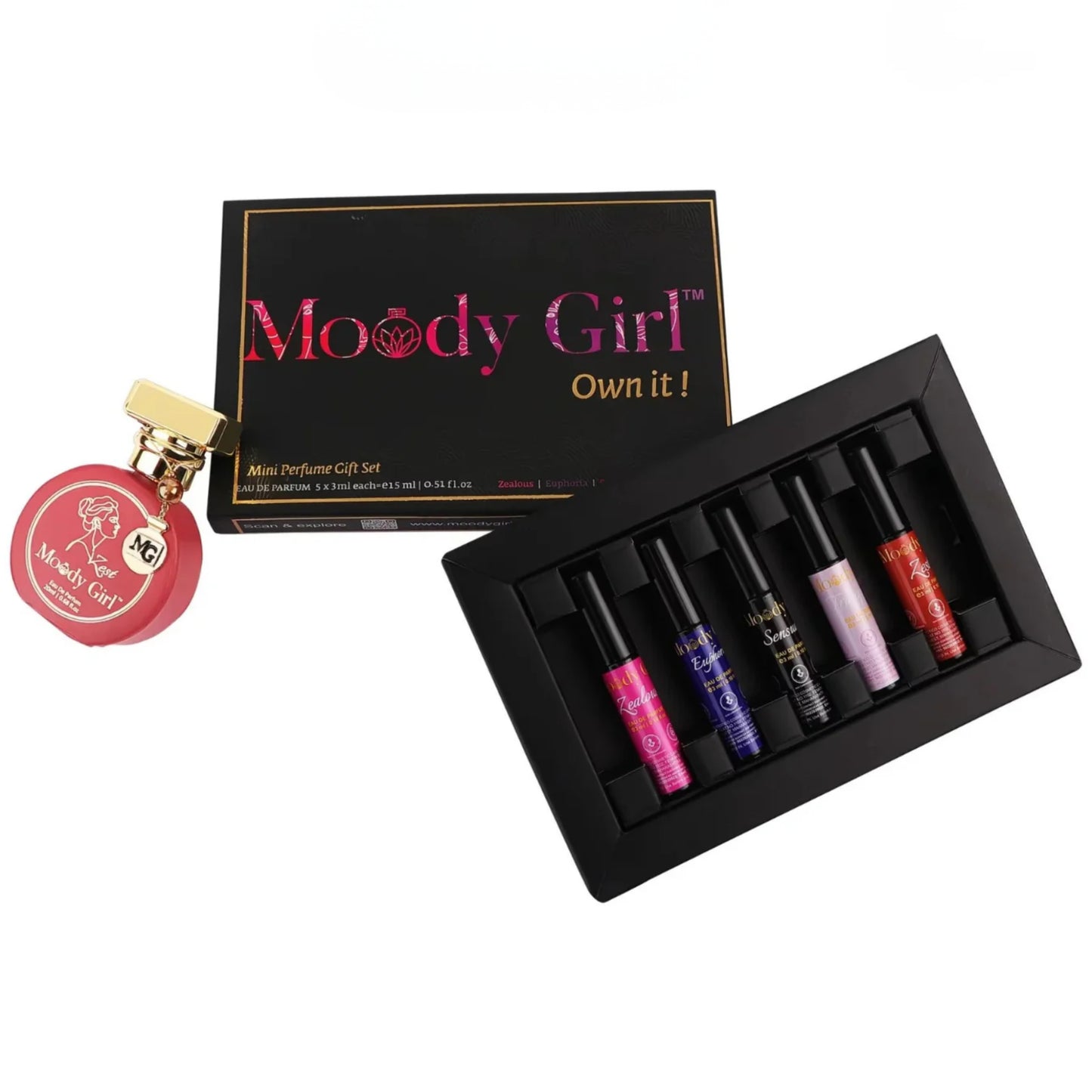 Zest 20ml + Mini Perfume Gift Set (5 x 3ml) | Fresh Gardenia & Lily Perfume