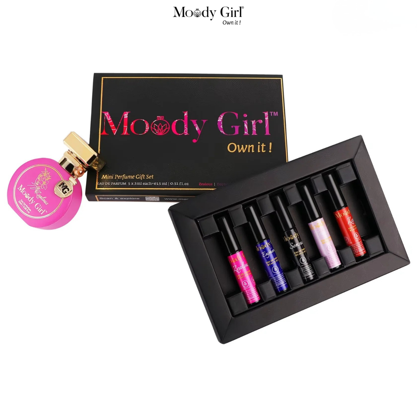 Zealous 20ml + Mini Perfume Gift Set (5 x 3ml) | Caramel & Vanilla Perfume