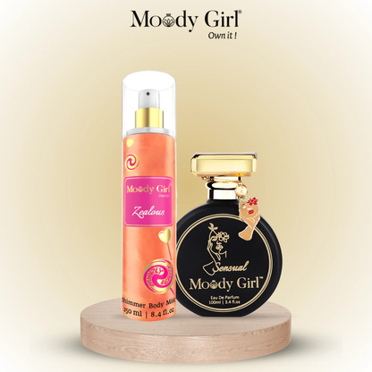Two Moody Girl products on a beige background