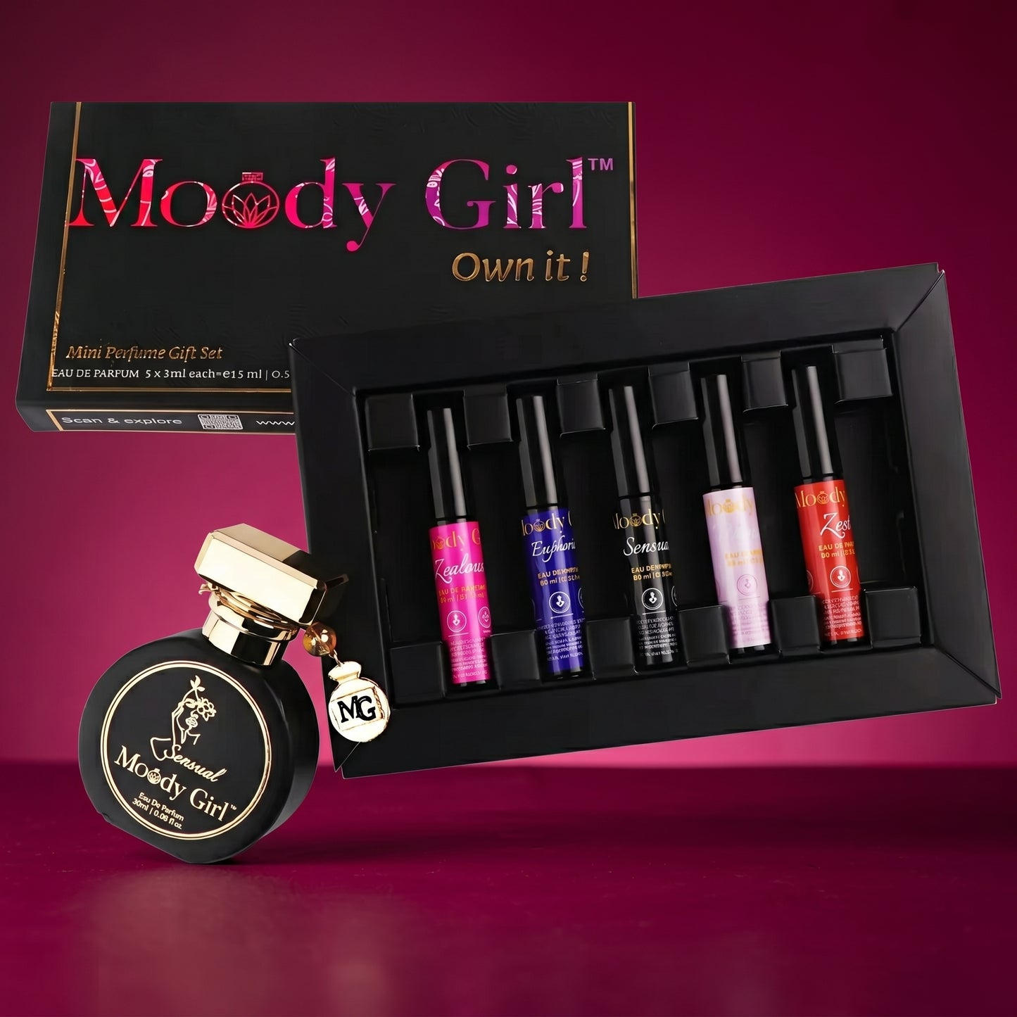Sensual 20ml + Mini Perfume Gift Set (5 x 3ml) | Tonka Bean & Myrrh Perfume