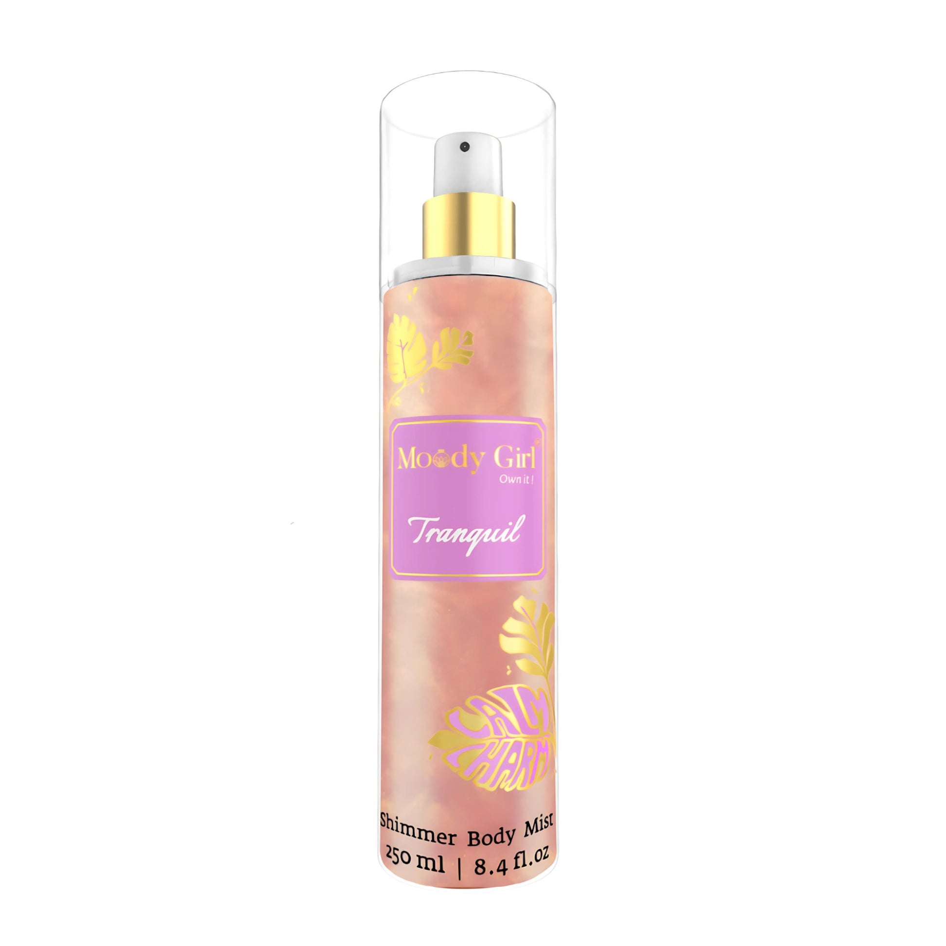 Moody Girl Shimmer Body Mist bottle on a white background
