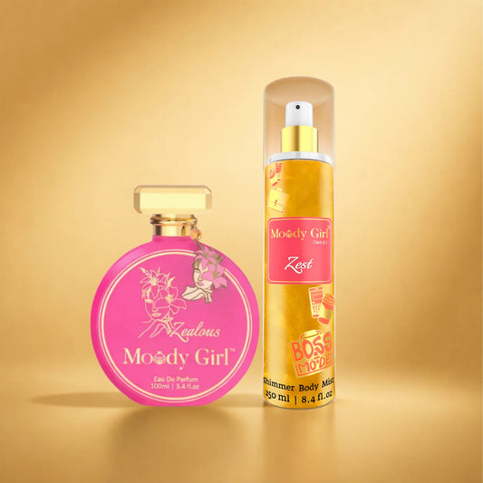 Zealous  Eau De Parfum 100ml + 250ml Zest Shimmer body mist